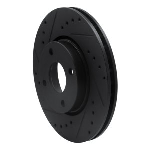 Ford Contour Brake Rotor (1) - Front Left - R1 Concepts - Drilled & Slotted - Black - `98-`04